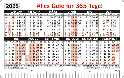 Visitenkarte Rueckseite Kalender