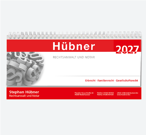 Schreibtisch-Quer-Kalender